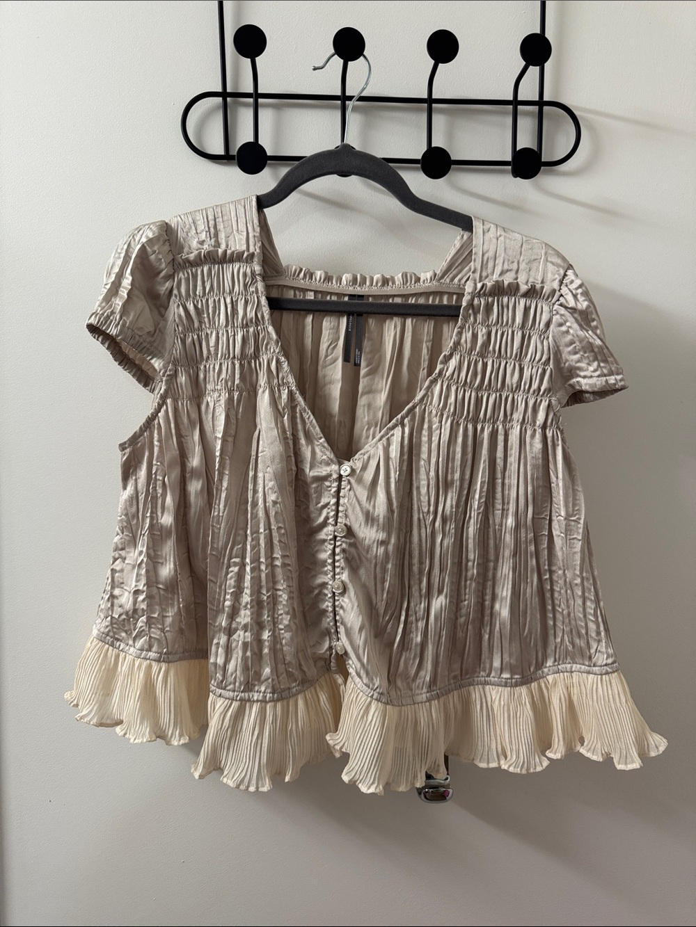 By Anthropologie Shirred Silken Blouse